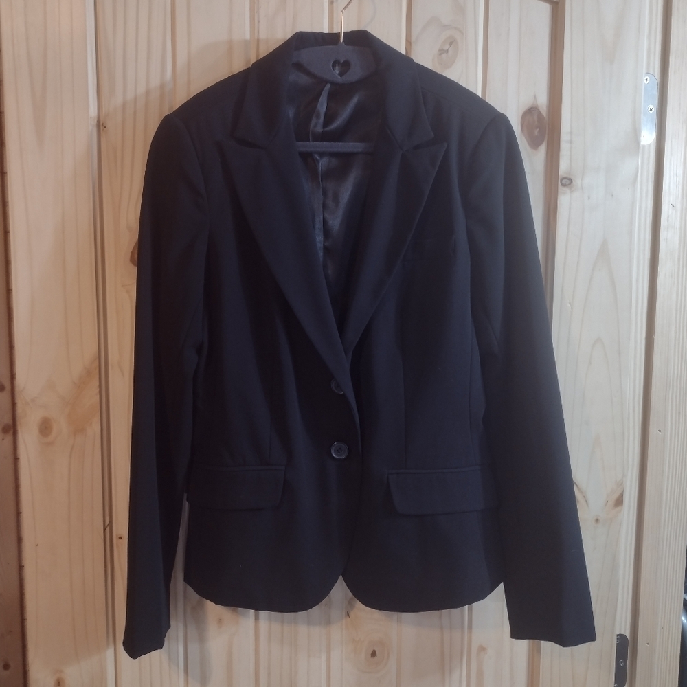 Daisy Fuentes Black Blazer Women's 6 Lined Two Button